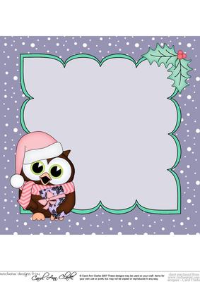 8 x 8 Christmas Little Hoot Owl's Presents Insert