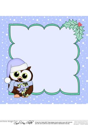 8 x 8 Christmas Little Hoot Owl's Presents Insert
