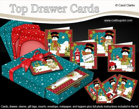 3D Christmas Snowman Top Drawer Cards Bumper Kit
