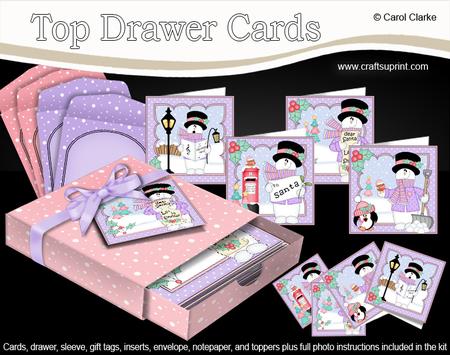 3D Christmas Snowman Top Drawer Cards Bumper Kit