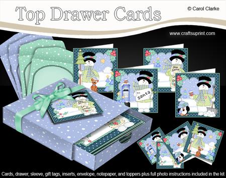 3D Christmas Snowman Top Drawer Cards Bumper Kit