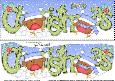 Large Dl Christmas Bobbin Robins 3D Decoupage