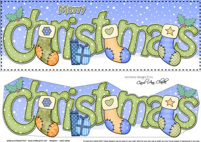 Large Dl Christmas Stockings 3D Decoupage