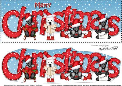 Large Dl Christmas Scottie & Westie Dogs 3D Decoupage