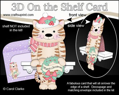 3D on the Shelf Card Kit - Little Christmas Cat Fudge
