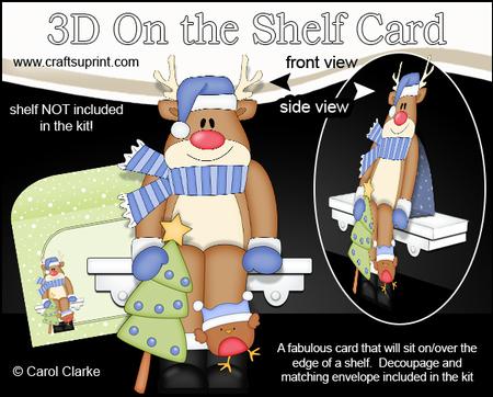 3D on the Shelf Card Kit - Christmas Rudolph's Tree