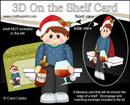 3D on the Shelf Card Kit - Little Christmas Tipple Brandy