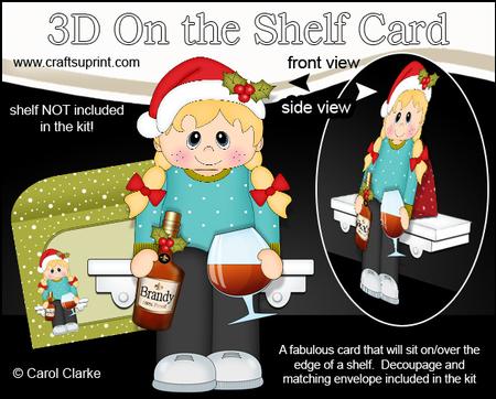 3D on the Shelf Card Kit - Little Christmas Tipple Brandy