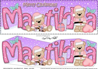 Large Dl Christmas Matilda Livvy Bear 3D Decoupage