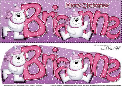 Large Dl Christmas Brianne Polar Bears 3D Decoupage