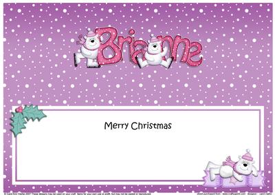 Large Dl Christmas Brianne Polar Bears Insert