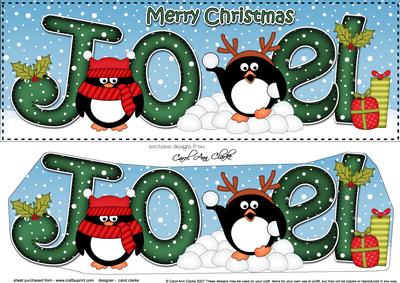 Large Dl Christmas Joel Penguins 3D Decoupage