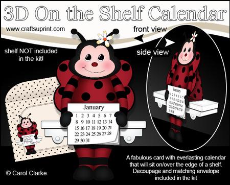 3D on the Shelf Everlasting Calendar Kit - Little Ladybird