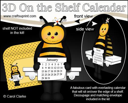 3D on the Shelf Everlasting Calendar Kit - Little Bumble Bee