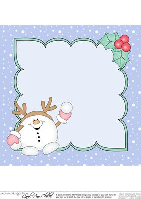 8 x 8 Christmas Snowball Sam Snowball Fight Insert