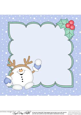 8 x 8 Christmas Snowball Sam Snowball Fight Insert