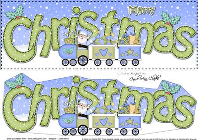 Large Dl Christmas Santa's Train 3D Decoupage