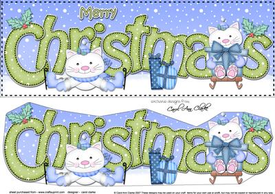 Large Dl Christmas Cats 3D Decoupage