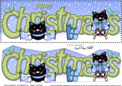 Large Dl Christmas Cats 3D Decoupage