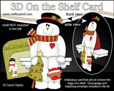 3D on the Shelf Card Kit - Little Christmas Snowman Roi