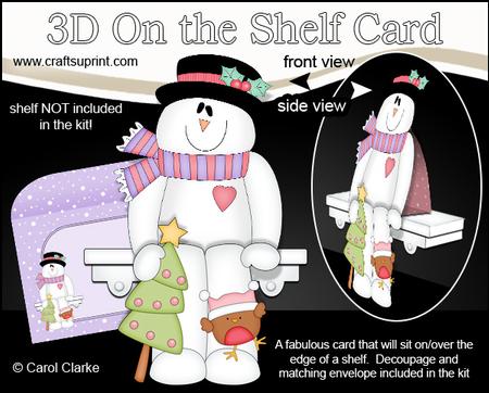 3D on the Shelf Card Kit - Little Christmas Snowman Roi