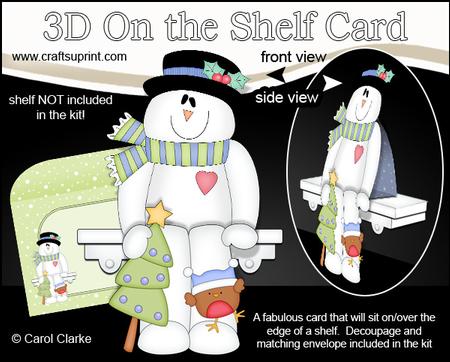 3D on the Shelf Card Kit - Little Christmas Snowman Roi