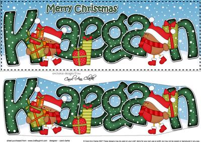 Large Dl Christmas Kaegan Robin 3D Decoupage