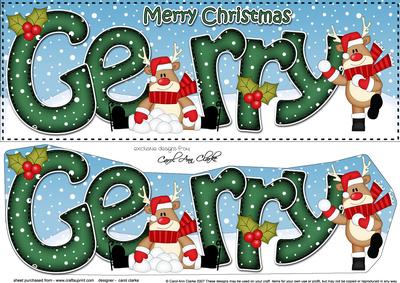 Large Dl Christmas Gerry Rudolph 3D Decoupage