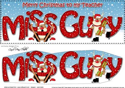 Large Dl Christmas Miss Guy Rudolph 3D Decoupage