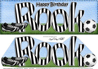 Large Dl Birthday Rook Football 3D Decoupage