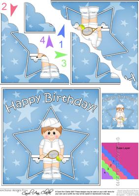 Tennis Birthday Scallop Corner Side Stacker