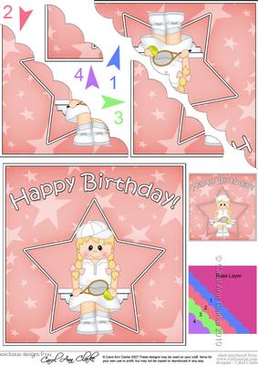 Tennis Birthday Scallop Corner Side Stacker