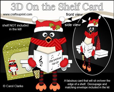 3D on the Shelf Card Kit - Little Christmas Pip Penguin