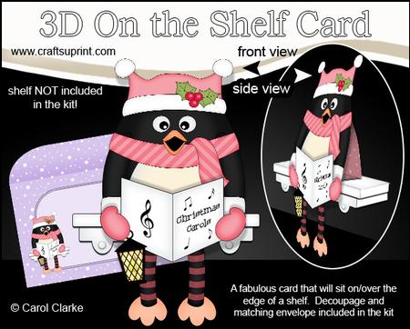 3D on the Shelf Card Kit - Little Christmas Pip Penguin