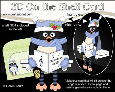 3D on the Shelf Card Kit - Little Christmas Pip Penguin