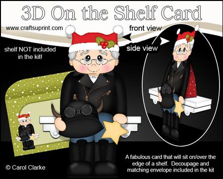 3D on the Shelf Card Kit - Little Christmas Motorbiker