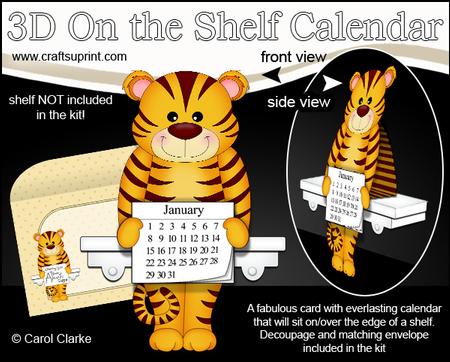 3D on the Shelf Everlasting Calendar Kit - Little Tiger