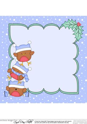 8 x 8 Christmas Robins Dressing the Tree Insert