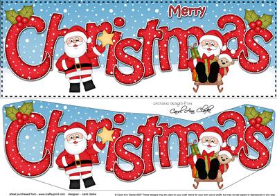 Large Dl Christmas Santa 3D Decoupage