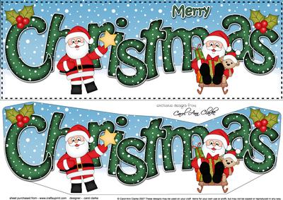 Large Dl Christmas Santa 3D Decoupage