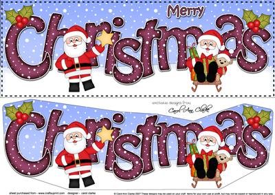 Large Dl Christmas Santa 3D Decoupage