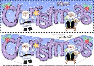Large Dl Christmas Santa 3D Decoupage