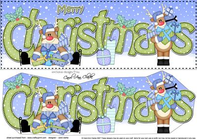 Large Dl Christmas Rudolph 3D Decoupage