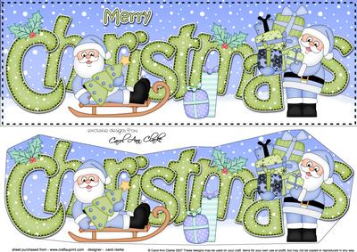 Large Dl Christmas Santa 3D Decoupage