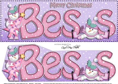 Large Dl Christmas Bess Snowman 3D Decoupage
