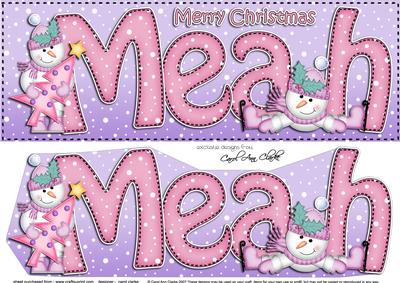 Large Dl Christmas Meah Snowman 3D Decoupage