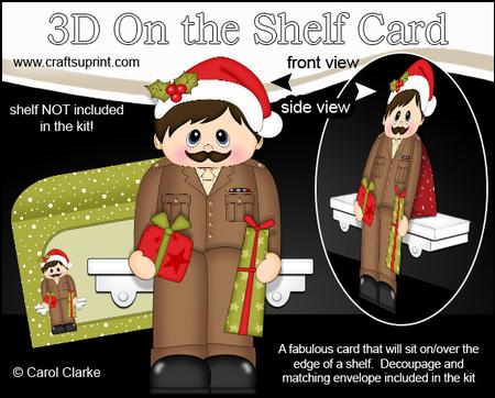 3D on the Shelf Card Kit - Little Christmas Army Officer