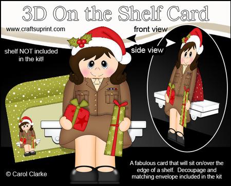 3D on the Shelf Card Kit - Little Christmas Army Officer