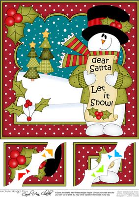 8 x 8 Christmas Snowman Rio's Letter for Santa