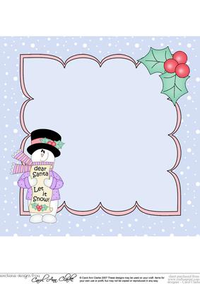 8 x 8 Christmas Snowman Rio's Letter for Santa Insert